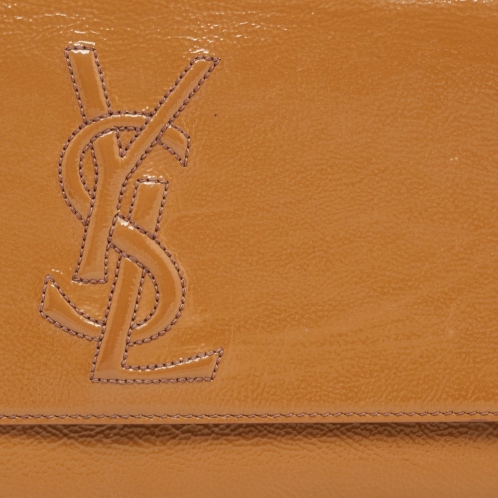 YVES SAINT LAURENT Beige Patent Leather Belle De Jour Flap Clutch - Picture 5 of 8